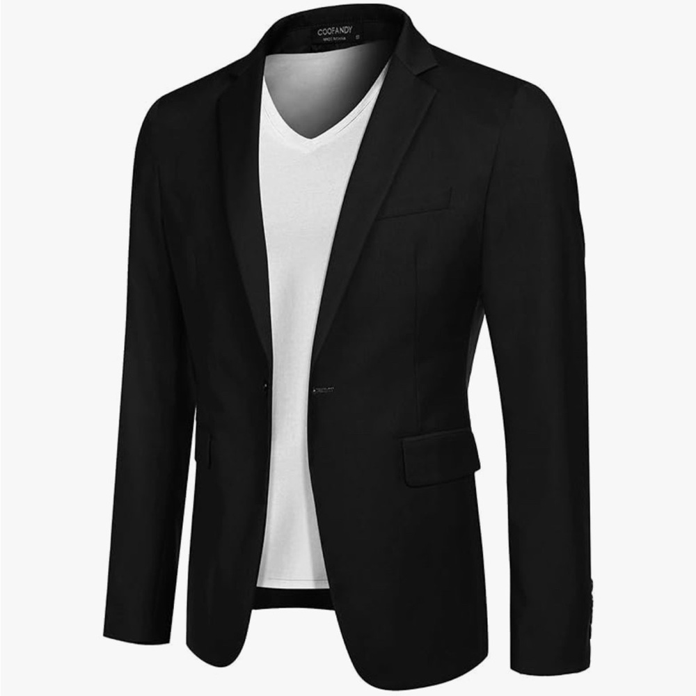 COOFANDY Mens Sport Coat Casual Blazer One Button Business Suit Jacket 3XL
